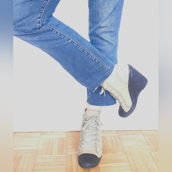 A.CO Khaki lace-up hiking wedges, size 7 (37) - Picture 14 of 16